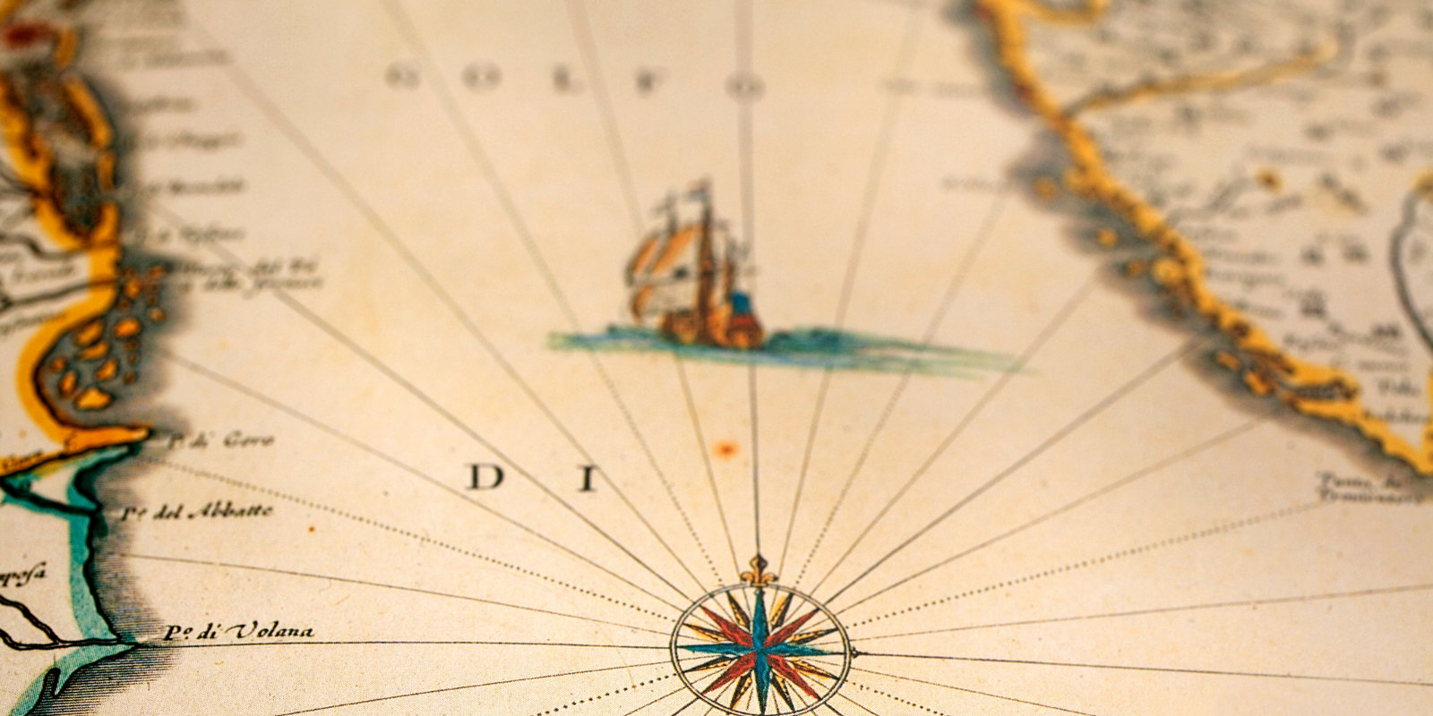 Old map with compass
