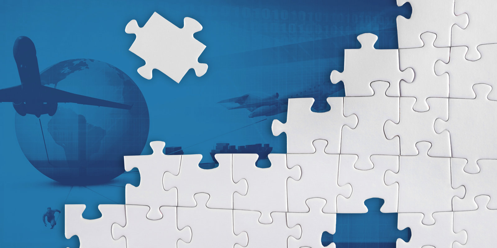 Supply chain puzzle with missing piece